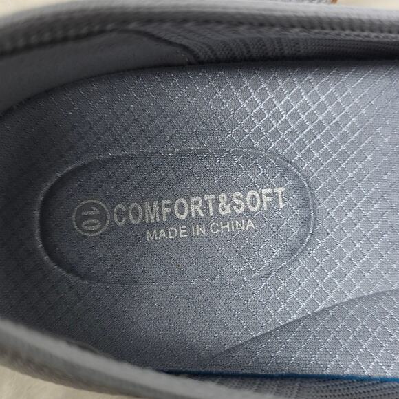 Comfort & Soft Gray Stretch Material Gray Women's Flat Shoes 10 - Picture 4 of 5